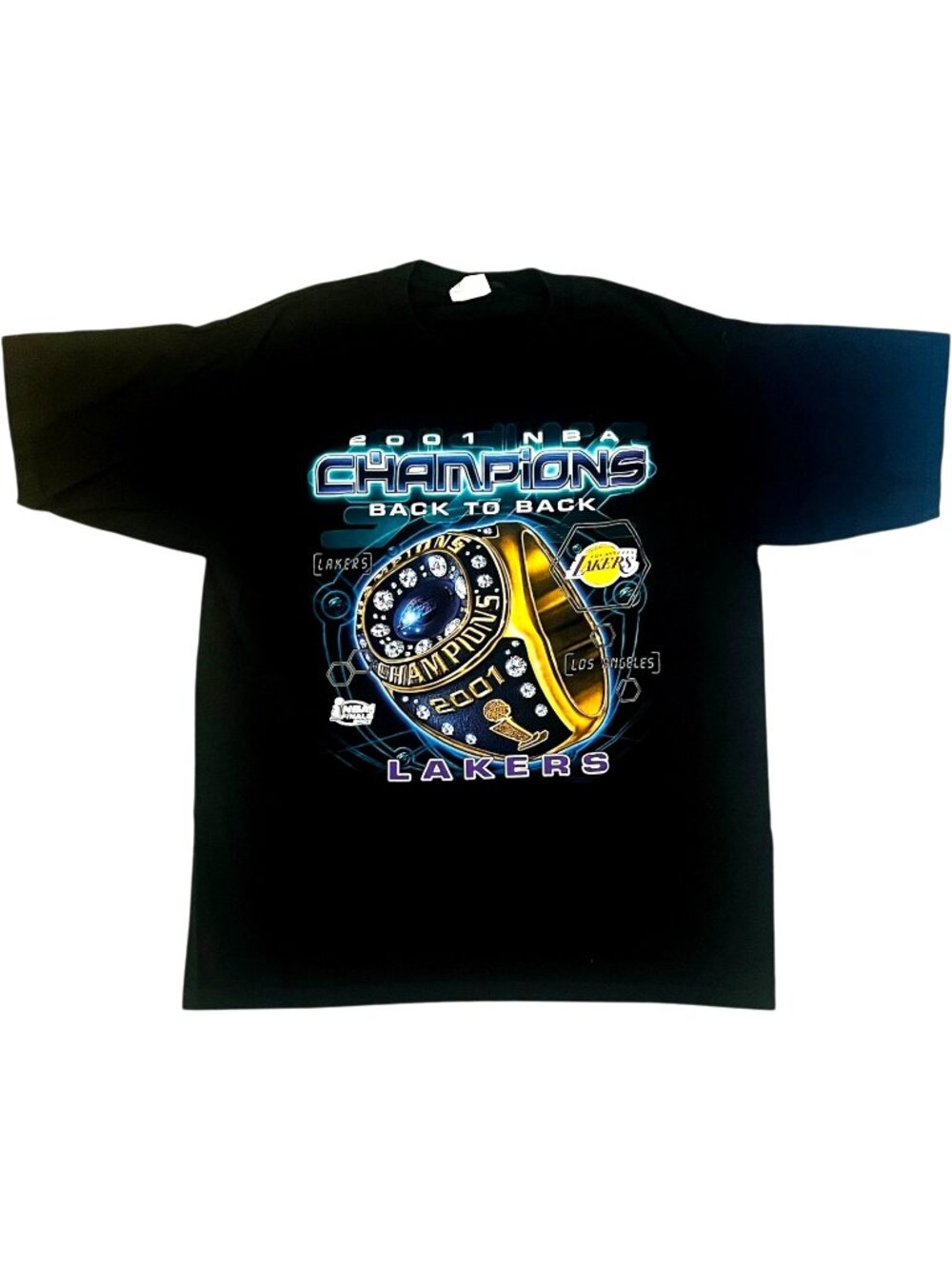 Los Angeles Lakers 2001 NBA Champions Back To Back Shirt - Men's Large